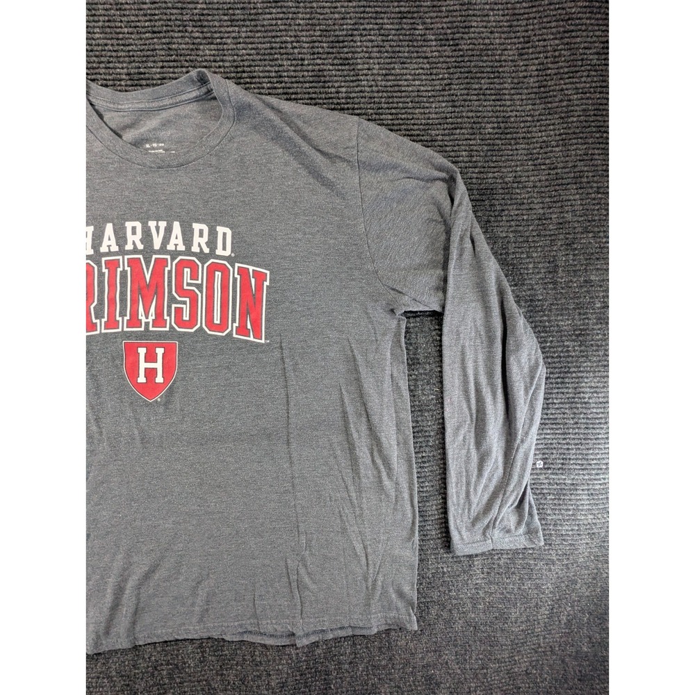 Harvard University Crimson Shirt Mens XL Gray Spellout Long Sleeve Crewneck - Picture 4 of 9